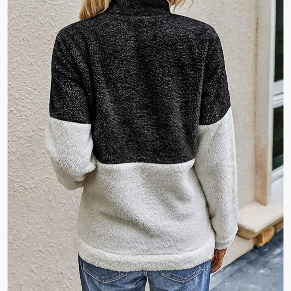 🔥 Women Sherpa Pullover Quarter Zip Long Sleeve - Picture 4 of 6